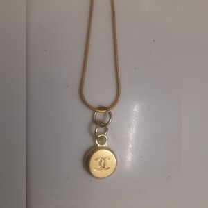 Chanel Gold Tone Zip Pull Charm Upcycled Repurposed Chain Necklace